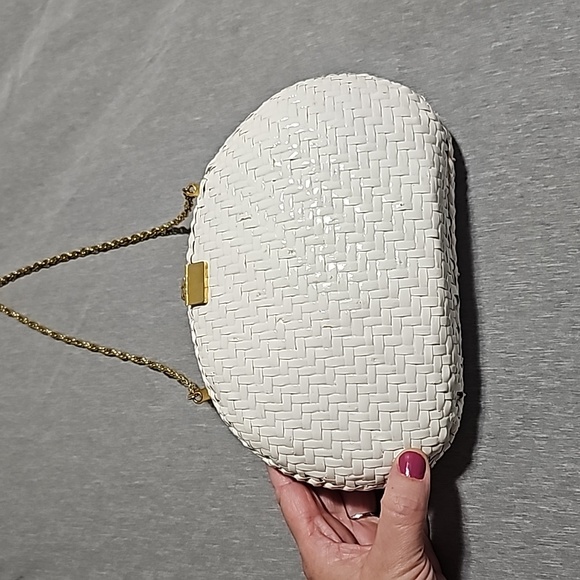Vintage Willow White hard shell wicker purse clutch  Made in Hong Kong - Picture 6 of 16